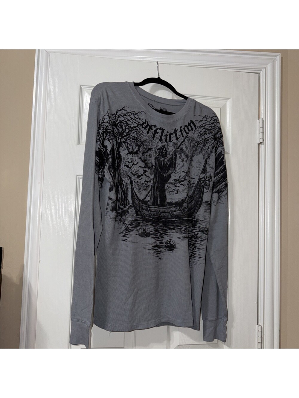Affliction Men's River Styx Graphic Print Long Sleeve Thermal Shirt – XL – NEW